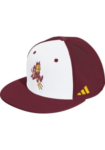 Adidas Arizona State Sun Devils White 2T Perf Flat Bill Mens Snapback Hat