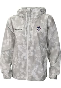 Columbia UConn Huskies Womens White Heat Seal Flash Challenger Light Weight Jacket