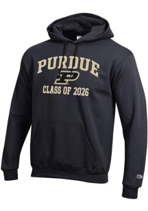 Champion Purdue Boilermakers Mens Black Font Class of 2026 Powerblend Long Sleeve Hoodie