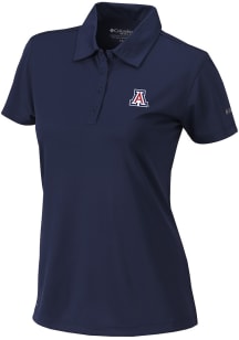 Columbia Arizona Wildcats Womens Navy Blue Heat Seal Birdie Short Sleeve Polo Shirt