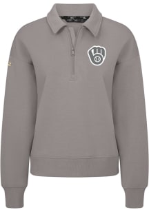 Levelwear Milwaukee Brewers Womens Grey Canmore Chenille Logo Medium Weight Jacket