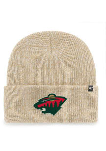 47 Minnesota Wild Tan Brain Freeze Cuff Mens Knit Hat