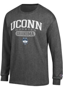 Champion UConn Huskies Charcoal Pill Box Grandma Jersey Long Sleeve T Shirt