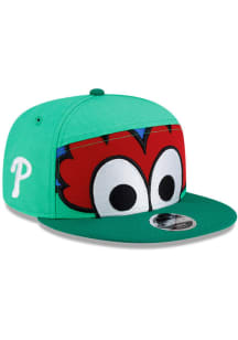 New Era Philadelphia Phillies Kelly Green JR Mascot Split Panel 9FIFTY Youth Snapback Hat