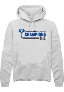 Summit Sportswear BYU Cougars Mens White 2025 Big 12 Womens Cross Country Champions Motion Long Sl..