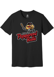 Summit Sportswear Erie SeaWolves Black Pepperoni Balls Theme Night 2025 Short Sleeve T Shirt