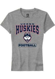 Summit Sportswear UConn Huskies Womens Grey Football Short Sleeve T-Shirt