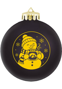 Iowa Hawkeyes Snowman Drinking Cocoa Ball Ornament - Black