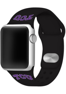 TCU Horned Frogs Black Silicone Sport Apple Watch Band