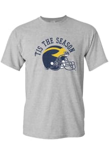 Michigan Wolverines Grey Tis The Season Football Short Sleeve T Shirt