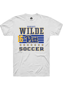 Margaret Wilde Pitt Panthers White NIL Striped Short Sleeve Player T Shirt