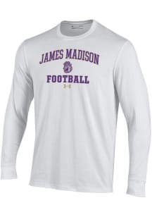 Under Armour James Madison Dukes White Football Football Performance Long Sleeve T Shirt