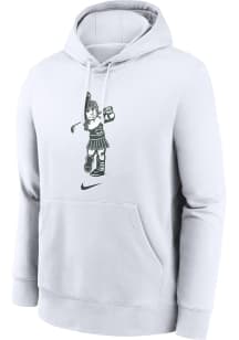 Nike Michigan State Spartans Mens White Sparty Playing Golf Long Sleeve Hoodie