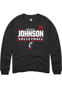 McKenzie Johnson Cincinnati Bearcats Mens Black NIL Stacked Box Player Crew