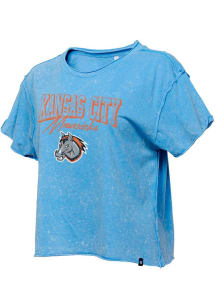 Colosseum Kansas City Mavericks Womens Light Blue Anya Short Sleeve T-Shirt