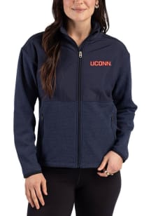 Cutter and Buck UConn Huskies Womens Navy Blue Hunts Point Eco Light Weight Jacket
