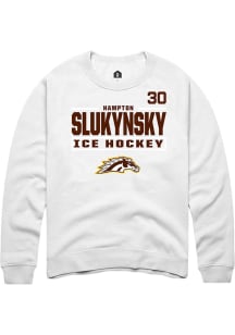 Hampton Slukynsky Western Michigan Broncos Mens White NIL Stacked Box Player Crew