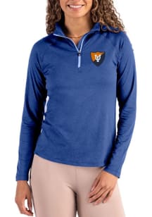 Cutter and Buck Illinois Fighting Illini Womens Blue Vault Coastline Qtr Zip