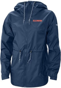 Columbia Illinois Fighting Illini Womens Navy Blue Heat Seal Lily Park Light Weight Jacket