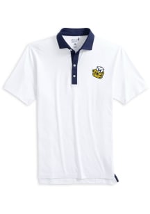 Johnnie O Michigan Wolverines Mens Navy Blue Ramos Vault Short Sleeve Fashion Polo