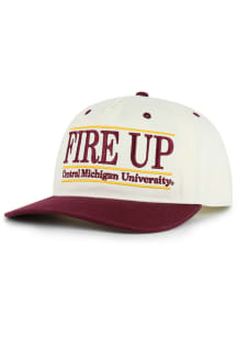 Central Michigan Chippewas Retro Two Tone 5-Panel The Bar Adjustable Hat - Ivory