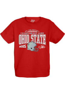 Blue 84 Ohio State Buckeyes Youth Red 2025 Big 10 Football Championships Short Sleeve T-Shirt