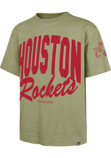 47 Houston Rockets Cream Arch Over Foundation Short Sleeve Fashion T Shirt