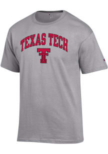 Champion Texas Tech Red Raiders Grey Arch Primary Logo Short Sleeve T Shirt