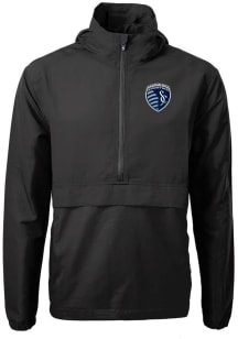 Cutter and Buck Sporting Kansas City Mens Black Charter Eco Pullover Jackets