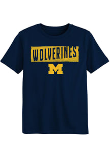Michigan Wolverines Boys Navy Blue Tale of the Tape Short Sleeve T-Shirt