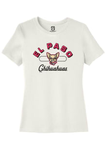 Summit Sportswear El Paso Chihuahuas Womens White Vintage Arch Script Short Sleeve T-Shirt