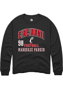 Marquaze Parker Cincinnati Bearcats Mens Black Football NIL Arch Logo Player Crew