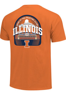 Illinois Fighting Illini Orange Campus Scene Short Sleeve T Shirt
