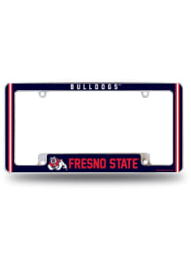 Fresno State Bulldogs Classic All Over Chrome License Plate Frame - White