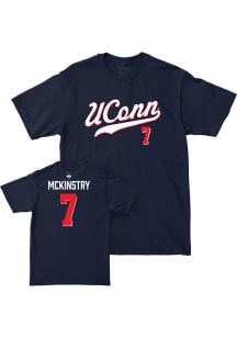 Tyler Mckinstry UConn Huskies Navy Blue NIL Script Short Sleeve Player T Shirt