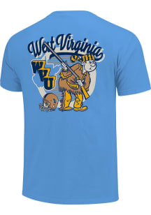 West Virginia Mountaineers Youth Light Blue Retro Mountaineer Badge Short Sleeve T-Shirt