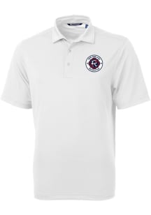 Cutter and Buck New England Revolution Mens White Virtue Eco Pique Short Sleeve Polo