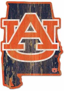 Auburn Tigers State Shape Sign - Navy Blue