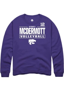 Sydney McDermott K-State Wildcats Mens Purple NIL Stacked Box Player Crew