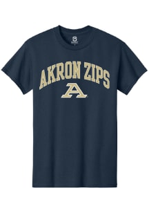 Summit Sportswear Akron Zips Navy Blue Arch Mascot Short Sleeve T Shirt