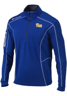 Columbia Pitt Panthers Mens Blue Heat Seal Omni Wick Shotgun Long Sleeve Qtr Zip Pullover