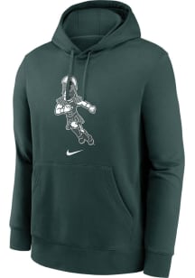 Nike Michigan State Spartans Mens Green Football Sparty Playing Football Long Sleeve Hoodie