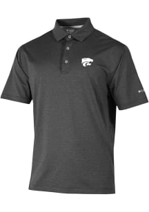 Columbia K-State Wildcats Mens Black Sand Tee Short Sleeve Polo