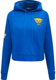 Pro Standard Pitt Panthers Womens Blue Cropped PO Hooded Sweatshirt