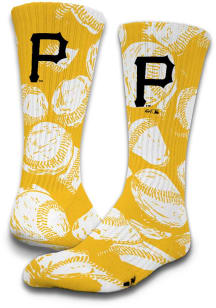 Pittsburgh Pirates ISlide Baseball Pattern Mens Crew Socks