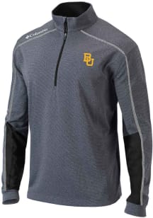 Columbia Baylor Bears Mens Black Heat Seal Omni Wick Shotgun 2.0 Long Sleeve Qtr Zip Pullover