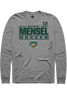 Mackenzie Mensel Ohio Bobcats Graphite NIL Stacked Box Long Sleeve Player T Shirt