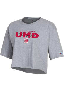 Champion Maryland Terrapins Womens Grey Boyfriend Short Sleeve T-Shirt