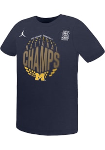 Nike Michigan Wolverines Boys Navy Blue 2026 Men's Basketball National Champions Locker Room Short..