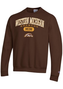 Champion Western Michigan Broncos Mens Brown Pill Box Mom Powerblend Long Sleeve Crew Sweatshirt